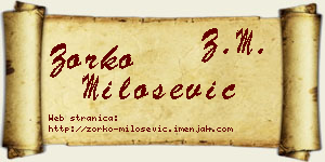 Zorko Milošević vizit kartica